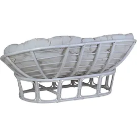 MiaMöbel Rattansofa 'Papasan' weiß 100% Baumwolle, Rattan