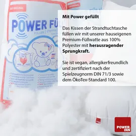 POWER INN Strandtuchtasche ca. 95x178cm | Blau/Blau | Liegehandtuch 3 in 1