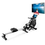 FitEngine Rudergerät mit Magnetwiderstand, 179cm schwarz/silber inkl. Tablethalterung klappbar schwarz|silberfarben