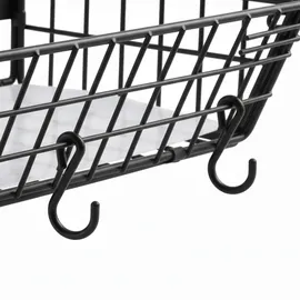 Relaxdays Obstkorb Wandregal magnetisch 2er Set 30 x 35,5 x 21 cm schwarz