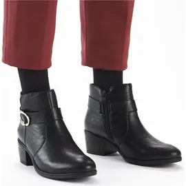 Rieker Damen Ankle Boots 73975, Frauen Stiefeletten,uebergangsschuhe,uebergangsstiefel,knöchelhoch,reißverschluss,Bootee,schwarz (00),39 EU | Gr.: 39