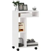 Homcom Beistelltisch Weiß, 40x69x30 cm, Wohnzimmer, Wohnzimmertische, Beistelltische