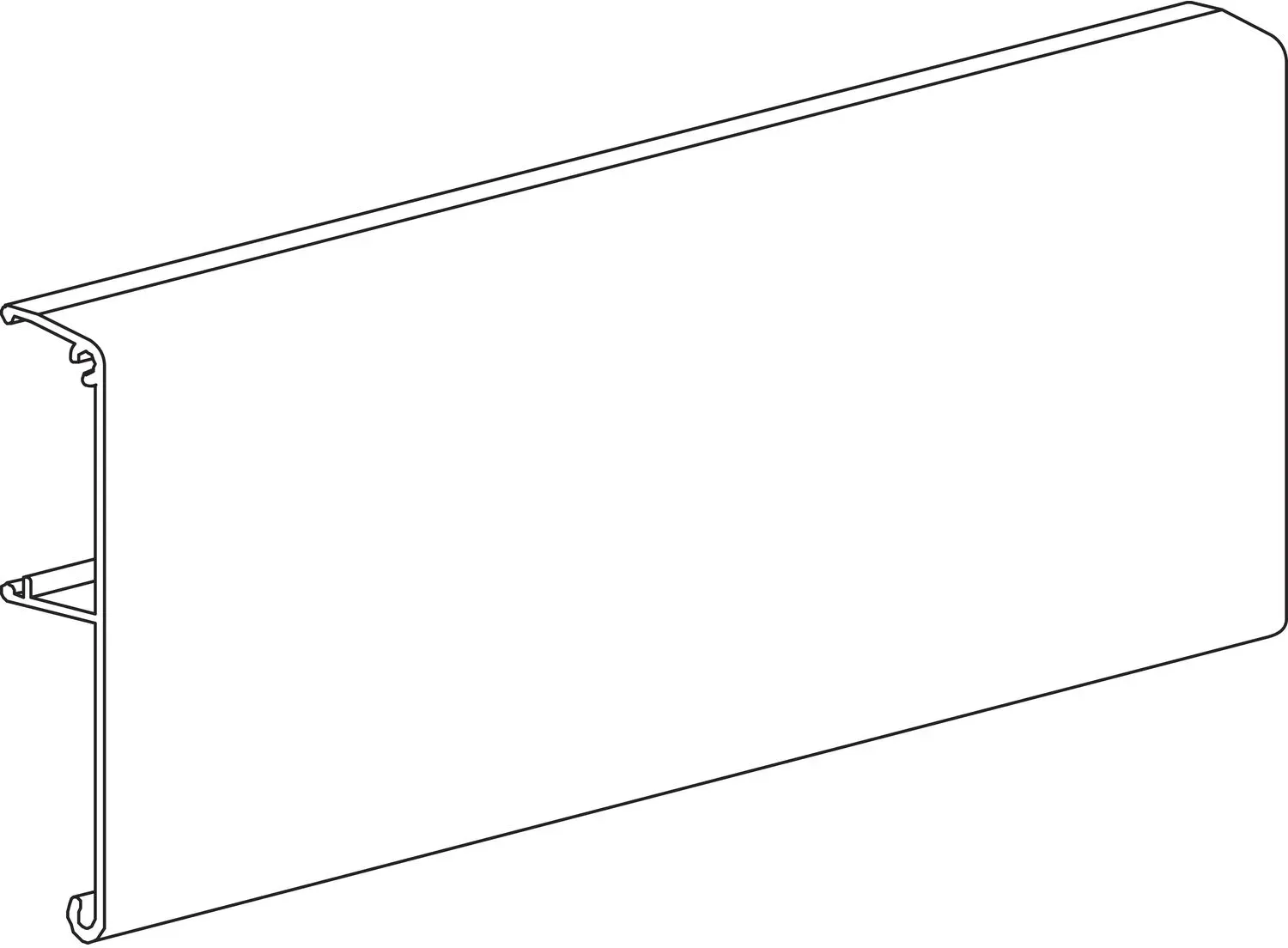 terno TERNO Clipblende 1380 schmal für Holz L=3000 mm auf Maß silber (250mm)