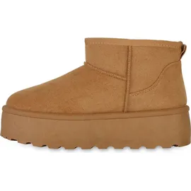 VAN HILL Damen Plateau Boots Profil-Sohle Trendy Schuhe 840596 213307 Hellbraun, 39 - 39
