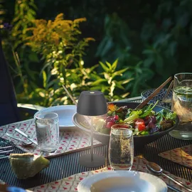 B.K.Licht - Tischlampe - 2,5W, 150Lm, Akku LED dimmbar, Touch grau