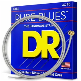 DR Strings Pure Blues PBVW-40 – E-Bass Saiten, 4-Saiter Set, Quantum Nickel, Rundkern, Extra Light 40-95