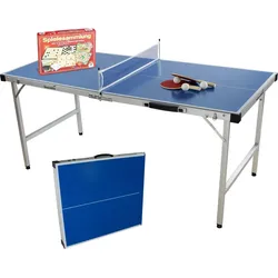 Multi-Spieletisch inkl. Spielesammlung - Tischtennisplatte Indoor/Outdoor BLAU No Size