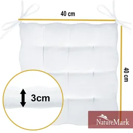 NatureMark Stuhlkissen 40 x 40 cm Weiß