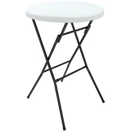 CASARIA Stehtisch Ø 72 x 110 cm weiß klappbar 2 St.
