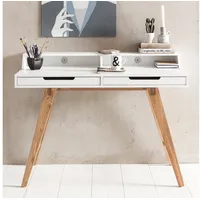 FineBuy Schreibtisch 110x85x60 cm MDF weiß Arbeitstisch Laptoptisch Bürotisch