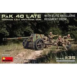 MINIART MODELS 550035409 1:35 Deutsche 7.5cm PAK 40 (späte Ausführung) mit Bedienungsmannschaft (4)