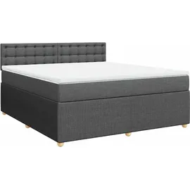 vidaXL Boxspringbett 180 x 200 cm Dunkelgrau