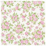 Home fashion Papierserviette 20 Servietten Little Roses - Kleine Rosen 33x33cm, (20 St) grün|rosa