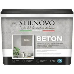 STILNOVO Beton, 6 kg für ca 5 m2, Grau, Echt-Beton-Charakter, Pulverspachtel