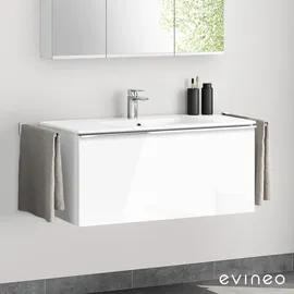 Evineo ineo4 Unterschrank B: 100 cm, 1 Auszug, mit Griff, für evineo ineo Waschtisch,, BE0207WH,