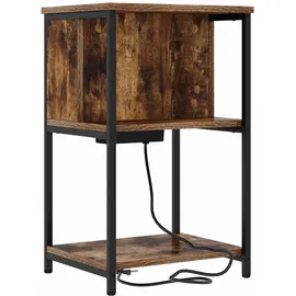 vidaXL Nachttisch mit Regal Räuchereiche 40 x 40 x 61 cm Holzwerkstoff