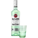 Bacardi Carta Blanca Geschenkpackung mit Glas White (1 x 0.7l)