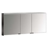 Emco prime 2 Facelift LED-Lichtspiegelschrank 140cm mit 3 Türen, Aufputzmodell (949713549) 1400x700mm, 3-türig, schwarz/spiegel