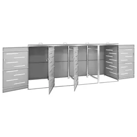 vidaXL Mülltonnenbox für 4 Tonnen 276,5 x 77,5 x 115,5 cm grau