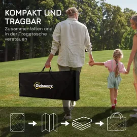 Outsunny Outdoor-Teppich mit Tragetasche, Wendeteppich Kunststoffteppich Grün, 365x274 cm