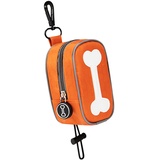 AWHAO Hundekotbeutelhalter, Auffangbeutel für Hundeleine, Welpen, Robuster Polyester Hundebeutel, Spender für Haustierkotbeutel, Kotbeutel für Spaziergänge, Orange