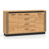 Feldmann-Wohnen Kombikommode 160 x 90 x 40 cm Gold / Braun / Schwarz