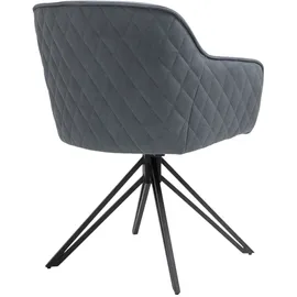 SAM Outillage Esszimmerstuhl Drehstuhl mit Armlehnen ocean schwarz Watson (2er Set)