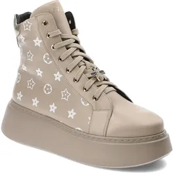 Beige Sneakers Libero Gefütterte Damenschuhe, 41