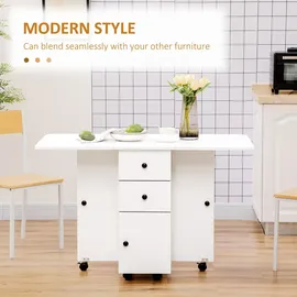 Homcom Klapptisch 120 x 60 x 76,5 cm Weiß