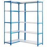 Proregal Eckregal Metal Shark HxBxT 180 x 90 x 30 cm Fachlast 80 kg Blau