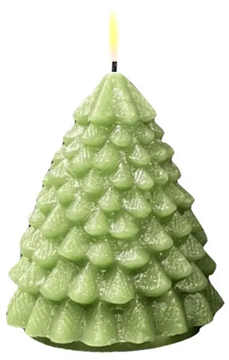 Weihnachtsbaum LED Kerze Hellgrün 11cm
