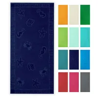 ZOLLNER Strandtuch Dunkelblau, 100x200 cm, Oeko-Tex® Standard 100, Badtextilien,