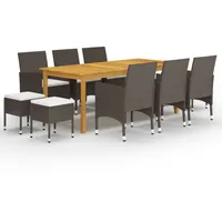 VidaXL 11-tlg. Garten-Essgruppe Braun