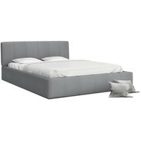 Bett FLORIDA 160x200 cm mit Matratze Lattenrost Doppelbett grau Samt Bettkasten
