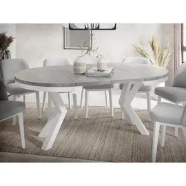 WFL GROUP Esstisch, Hellgrau, Holzwerkstoff, 10-Sitzer, Rund,Rund, 120x76x120 cm, Esszimmer, Tische, Esstische