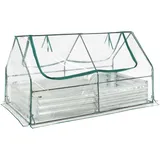 [en.casa] Hochbeet mit Gewächshaus Balsorano 186x96x98 cm Transparent