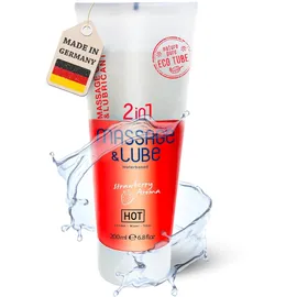 HOT 2in1 Massage & Gleitgel Strawberry 200 ml