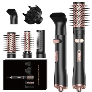 Hairstyle 5 In 1 Airstyler Mit 1000W Rotierend Warmluftbürste, Föhnbürste, Rundbürstenföhn, Air Curler, Stylingbürsten, Multistyler Haar Styler FÜR Glätten, Trocknen, Volumen, Locken