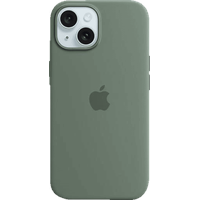 Apple Silikon Case mit MagSafe für iPhone 15 Zypresse
