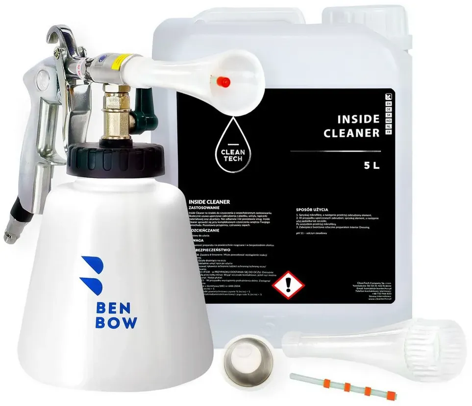 Preisvergleich Produktbild BENBOW Dreckfräse Benbow druckluft Reinigungspistole Classic + CLEANTECH Inside Cleaner, 004 Druckluft Reinigungspistole Metal + CLEANTECH InsideCleaner 5L