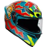 AGV K1 S Rossi Mugello 1999 Integralhelm - Hellblau/Rot/Neon-Gelb / XL
