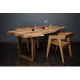 tømmermann Baumkantentisch Esszimmertisch Massivholz Esstisch Holz Massiv Schreibtisch Tisch, Handgefertigt 190 cm