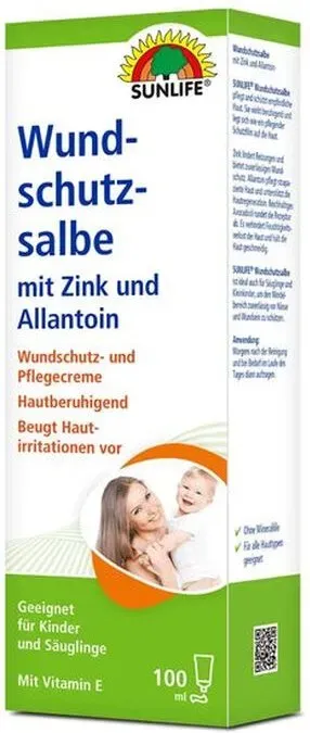 Sunlife Wundschutzsalbe mit Zink & Allantoin 100ml - Wundheil Zinksalbe mit Vitamin E - vegane Wundsalbe zur Unterstützung der Wundheilung - Wund-Heilsalbe ideal für Kinder & Säuglinge