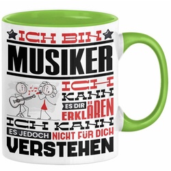 Trendation Tasse Musiker Geschenk Tasse Geschenkidee für Musiker Geburtstag Lustiger Sp grün