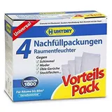 HUMYDRY Nachfüllpack 1 kg – 4er Sparpaket | Raumentfeuchter Nachfüllpack mit hochwirksamem Luftentfeuchter Granulat gegen Feuchtigkeit, Schimmel & schlechte Gerüche