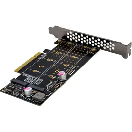 InLine PCIe Karte zu 2x intern NVMe M.2 Key M - Bifurcation, x8