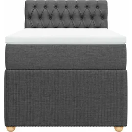 vidaXL Boxspringbett 100 x 200 cm Dunkelgrau
