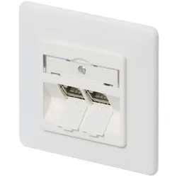 METZ CONNECT C6Amodul 2 Port 180° Modul UP, reinweiß