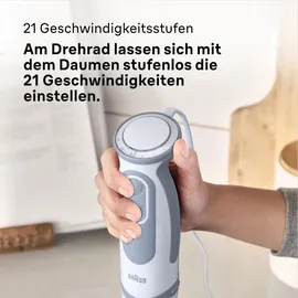 Braun MultiQuick 5 Vario MQ 5220 WH Stabmixer premium weiß/grau