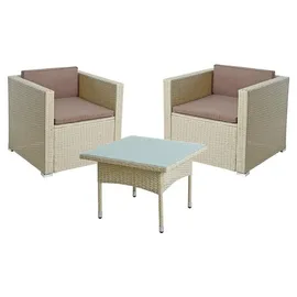 Estexo Polyrattan Lounge Set Gartenset beige